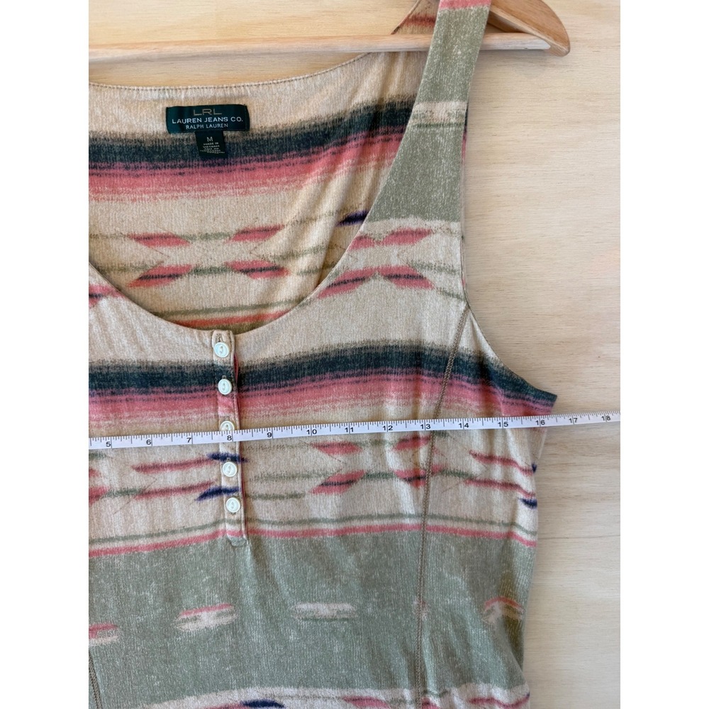 Ralph Lauren Southwestern Aztec Boho Maxi Dress Smocked Tiered Coastal Cowgirl - Picture 6 of 8